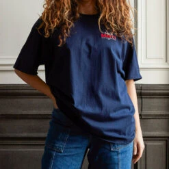 Merci - T-Shirt Unisexe Non Merci "Rive Droite" - Bleu Marine