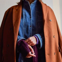 Merci - Mitaines En Laine D'alpaga - Prune