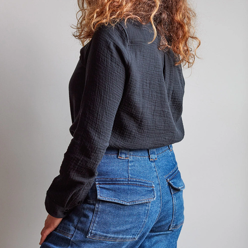 Merci - Chemise En Gaze De Coton - Noir 4 Merci - Chemise En Gaze De Coton - Noir – Image 2