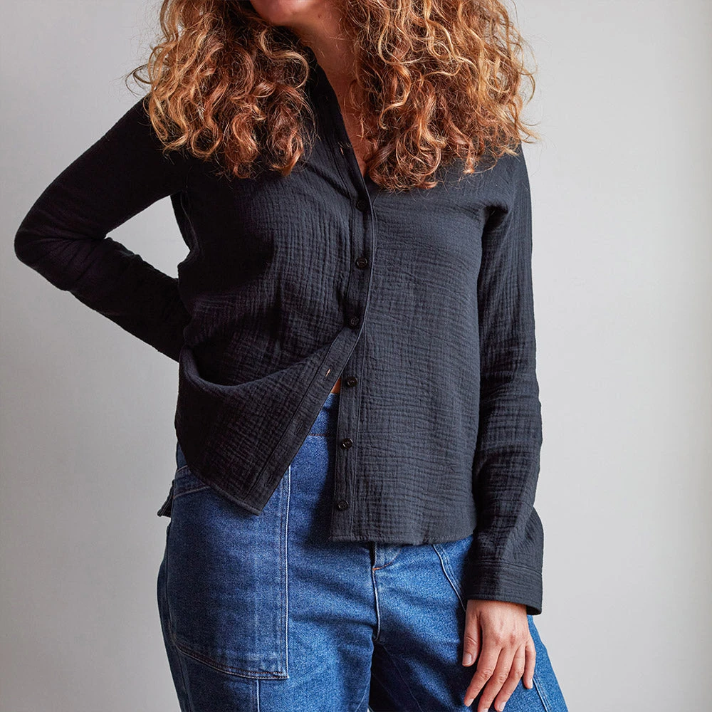 Merci - Chemise En Gaze De Coton - Noir 3 Merci - Chemise En Gaze De Coton - Noir