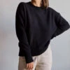Merci - Pull Oversize En Cachemire - Noir -Mode Vêtements Magasin noir face