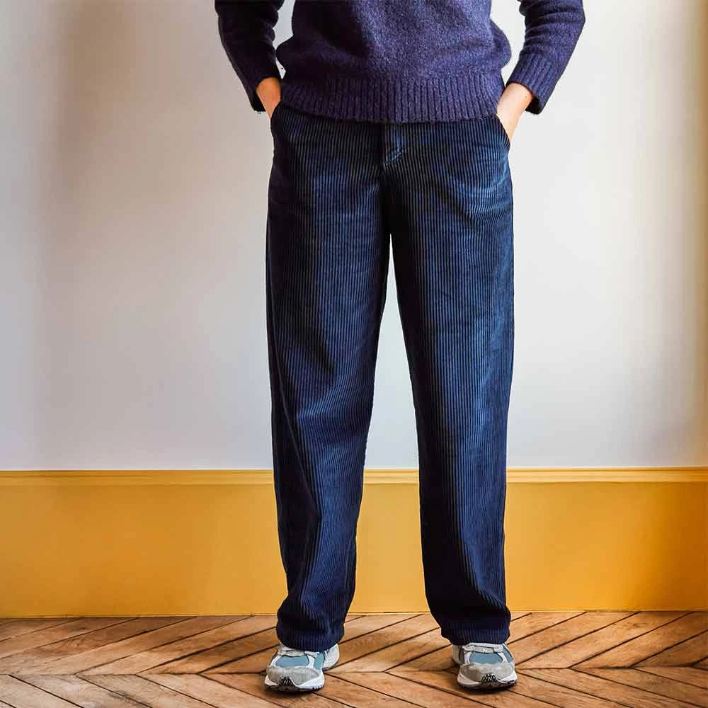 Merci - Pantalon En Velours Côtelé - Bleu Marine 3 Merci - Pantalon En Velours Côtelé - Bleu Marine