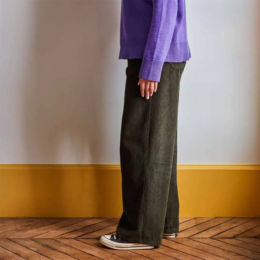 Merci - Pantalon En Velours Côtelé - Kaki 4 Merci - Pantalon En Velours Côtelé - Kaki – Image 2