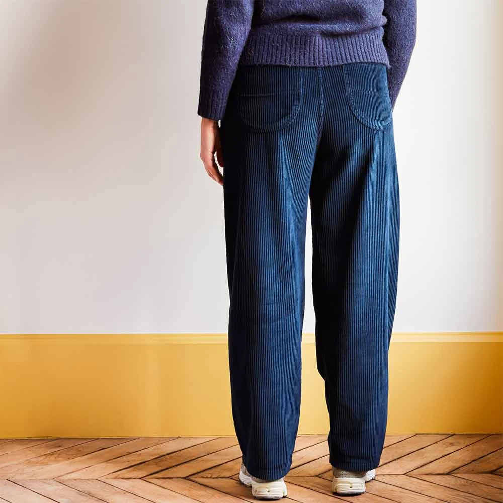 Merci - Pantalon En Velours Côtelé - Bleu Marine 5 Merci - Pantalon En Velours Côtelé - Bleu Marine – Image 3