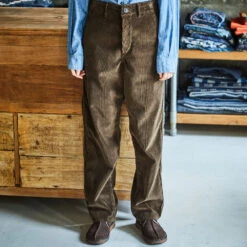 OrSlow - Pantalon French Work Velours Côtelé - Marron Foncé