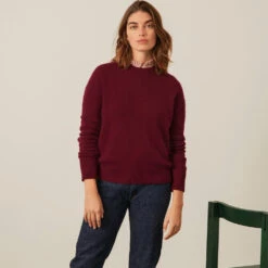 Merci - Pull Oversize En Cachemire - Bordeaux 9 Merci - Pull Oversize En Cachemire - Bordeaux -Mode Vêtements Magasin pull sweat femme bordeaux face