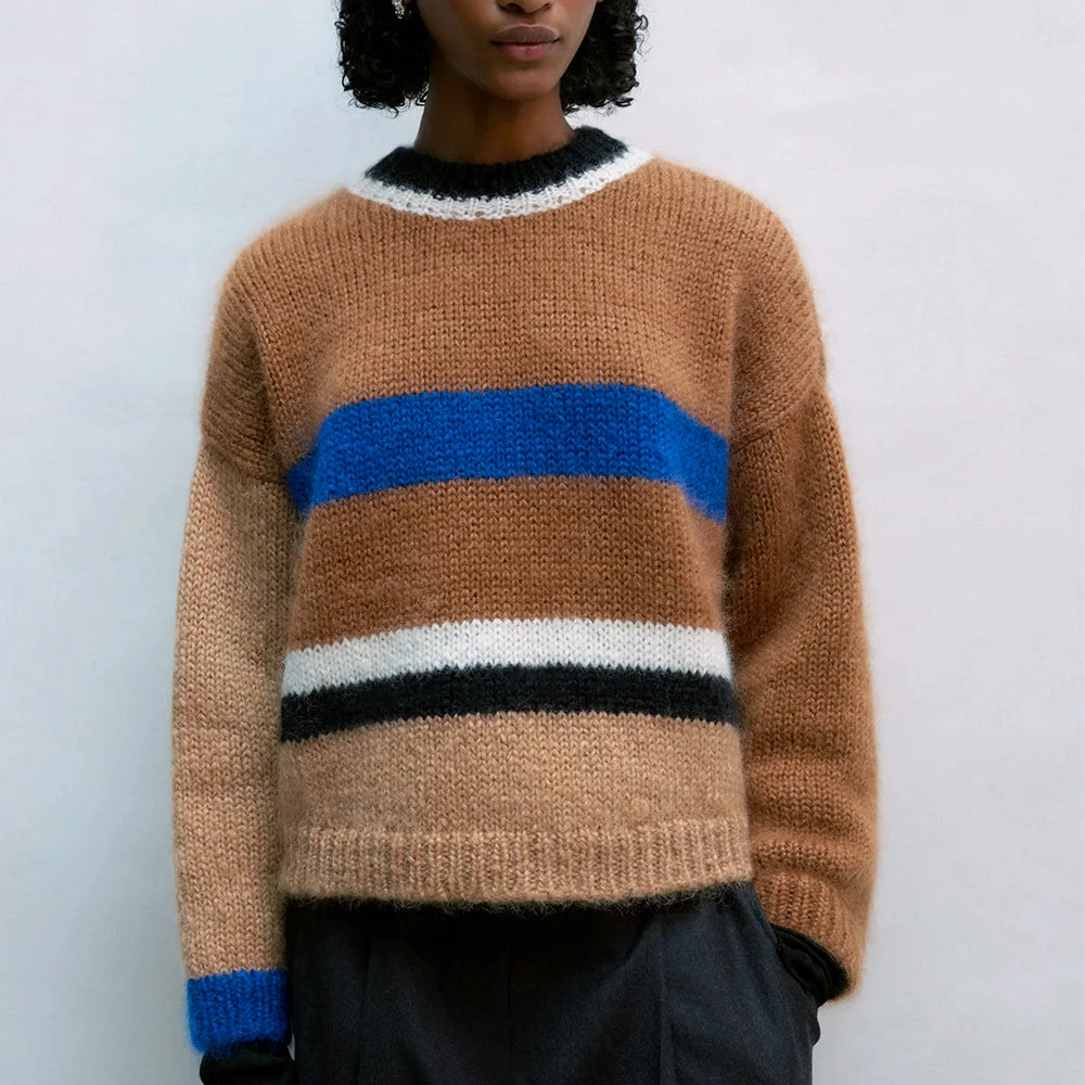 Cordera - Pull Rayé En Mohair - Marron 5 Cordera - Pull Rayé En Mohair - Marron – Image 3