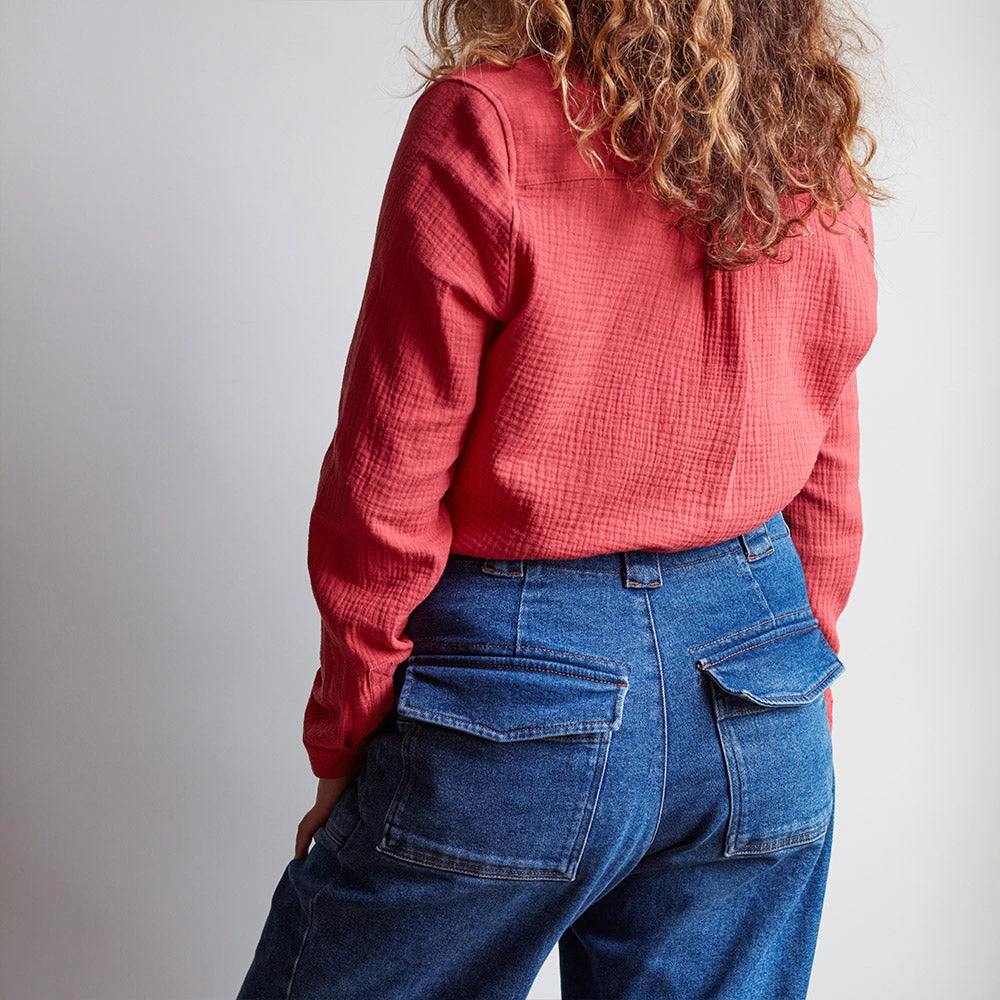 Merci - Chemise En Gaze De Coton - Rouge 4 Merci - Chemise En Gaze De Coton - Rouge – Image 2