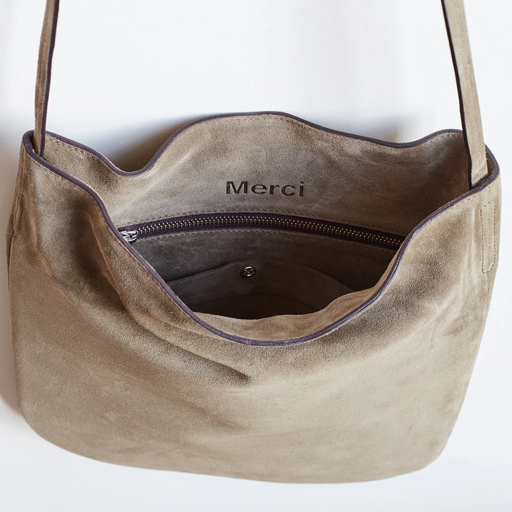 Merci - Sac En Daim - Truffle 8 Merci - Sac En Daim - Truffle – Image 6