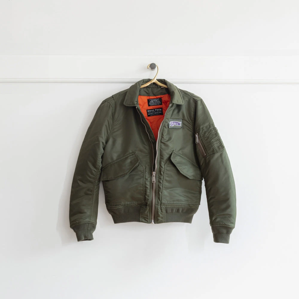 Schott X Merci - Bomber - Kaki 7 Schott X Merci - Bomber - Kaki – Image 5