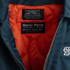 Schott X Merci - Bomber - Bleu Marine -Mode Vêtements Magasin schott merci5563