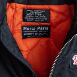 Schott X Merci - Bomber - Noir -Mode Vêtements Magasin schott merci5577