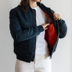 Schott X Merci - Bomber - Bleu Marine -Mode Vêtements Magasin schott merci5723