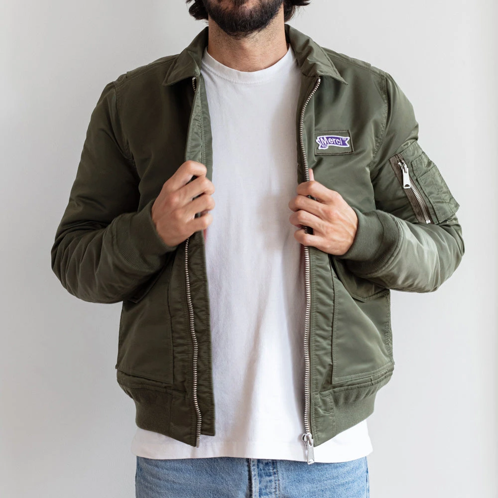 Schott X Merci - Bomber - Kaki 4 Schott X Merci - Bomber - Kaki – Image 2