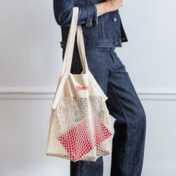 Merci - Sac Filet à Provision - Rouge