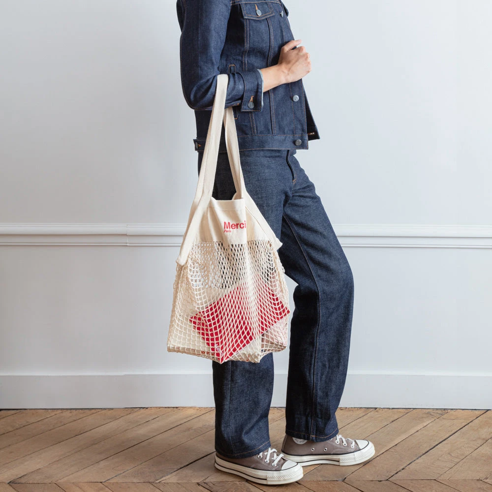 Merci - Sac Filet à Provision - Rouge 4 Merci - Sac Filet à Provision - Rouge – Image 2