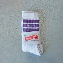 Merci - Chaussettes En Coton - Lavandou -Mode Vêtements Magasin socks merci violet2