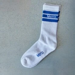 Merci - Chaussettes En Coton - Bleu Matisse -Mode Vêtements Magasin socks merci. bleu