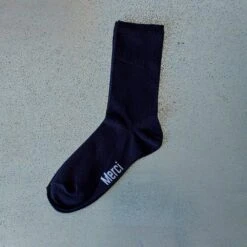 Merci - Chaussettes Couleur Unie Merci - Bleu Marine -Mode Vêtements Magasin socks unies bleu