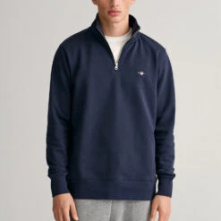 GANT - Sweat à Demi-zip - Marine -Mode Vêtements Magasin sweat4 debe2b41 0c97 4f45 a3a2 2ec10af0fdf3