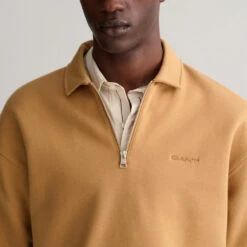GANT - Sweat à Demi-zip - Beige -Mode Vêtements Magasin sweat5 78fd730b 04c2 4176 b7f8 95911b123db7