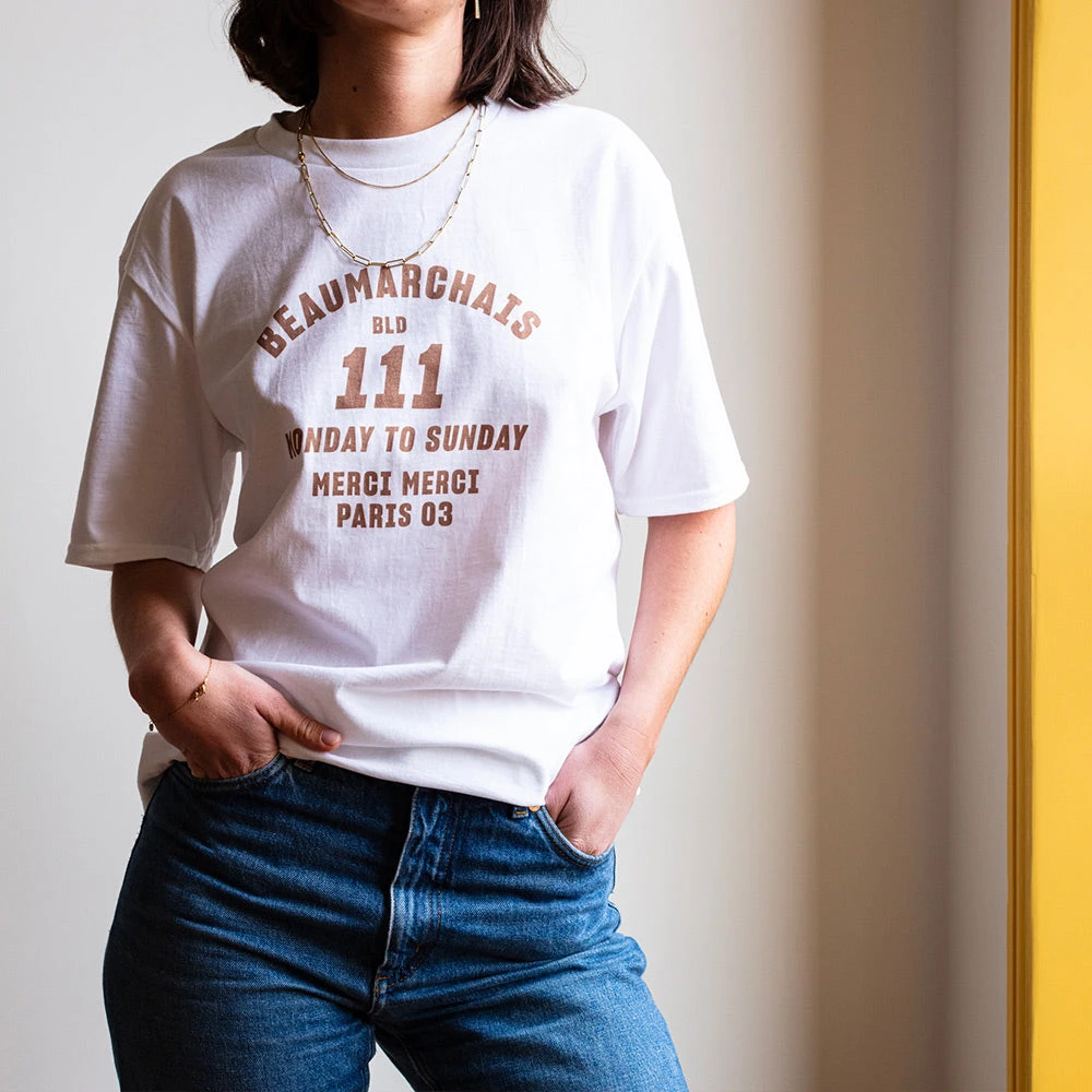 Merci- T-shirt Unisexe - Beaumarchais Blanc 4 Merci- T-shirt Unisexe - Beaumarchais Blanc – Image 2