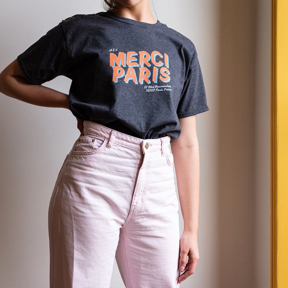 Merci- T-shirt Unisexe - Gris Foncé 3 Merci- T-shirt Unisexe - Gris Foncé