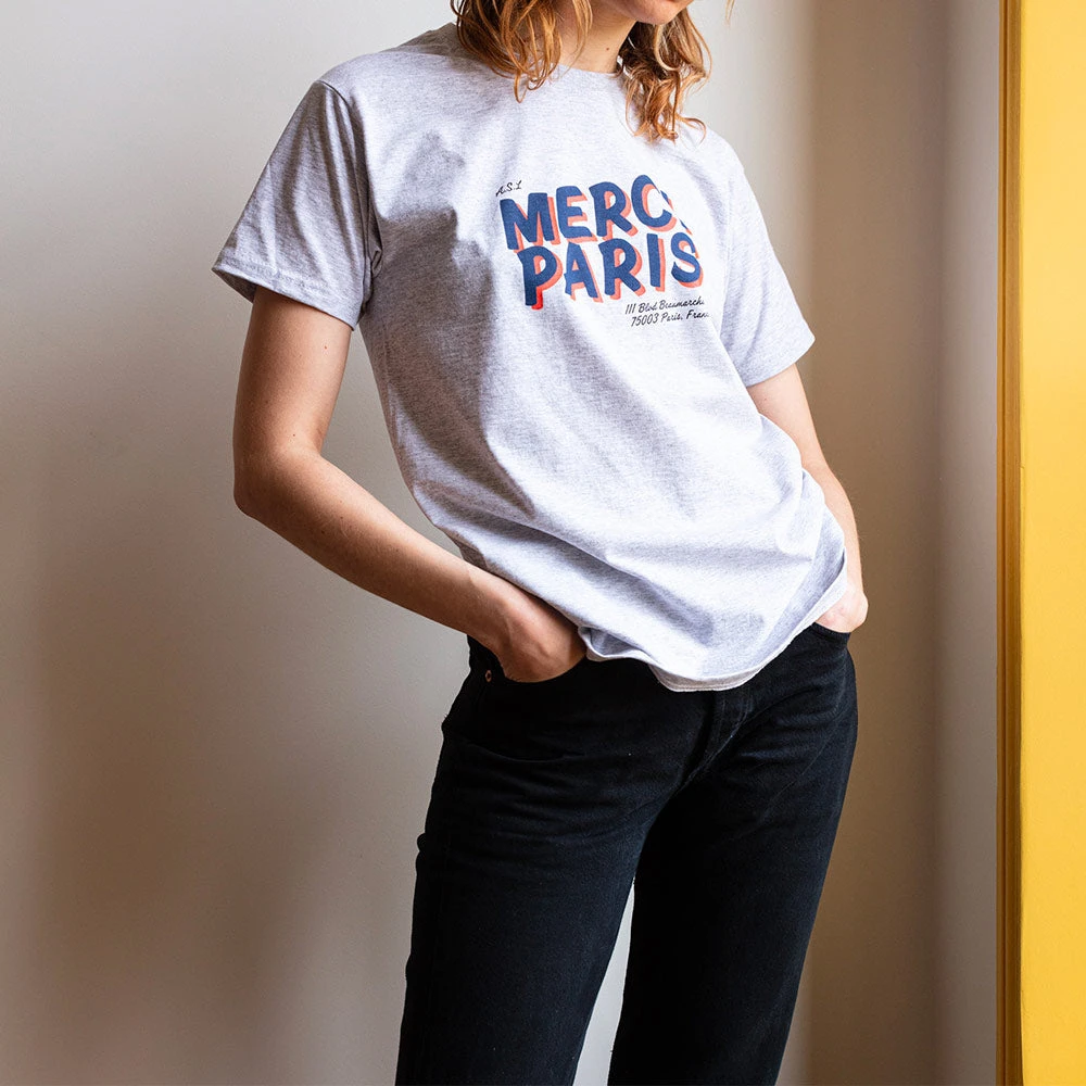 Merci- T-shirt Unisexe - Gris Clair 3 Merci- T-shirt Unisexe - Gris Clair
