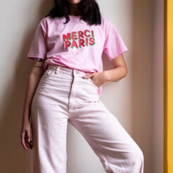 Merci- T-shirt Unisexe - Rose