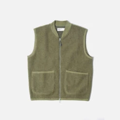 Universal Works - Gilet Zippé - Kaki