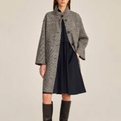 Rosso 35 - Manteau En Laine Bouillie - Gris
