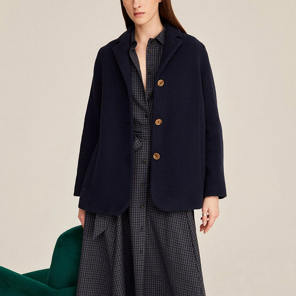 Rosso 35 - Veste En Laine - Marine 4 Rosso 35 - Veste En Laine - Marine – Image 2