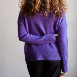 Merci - Pull Col Cheminée En Cachemire - Violet -Mode Vêtements Magasin violet dos